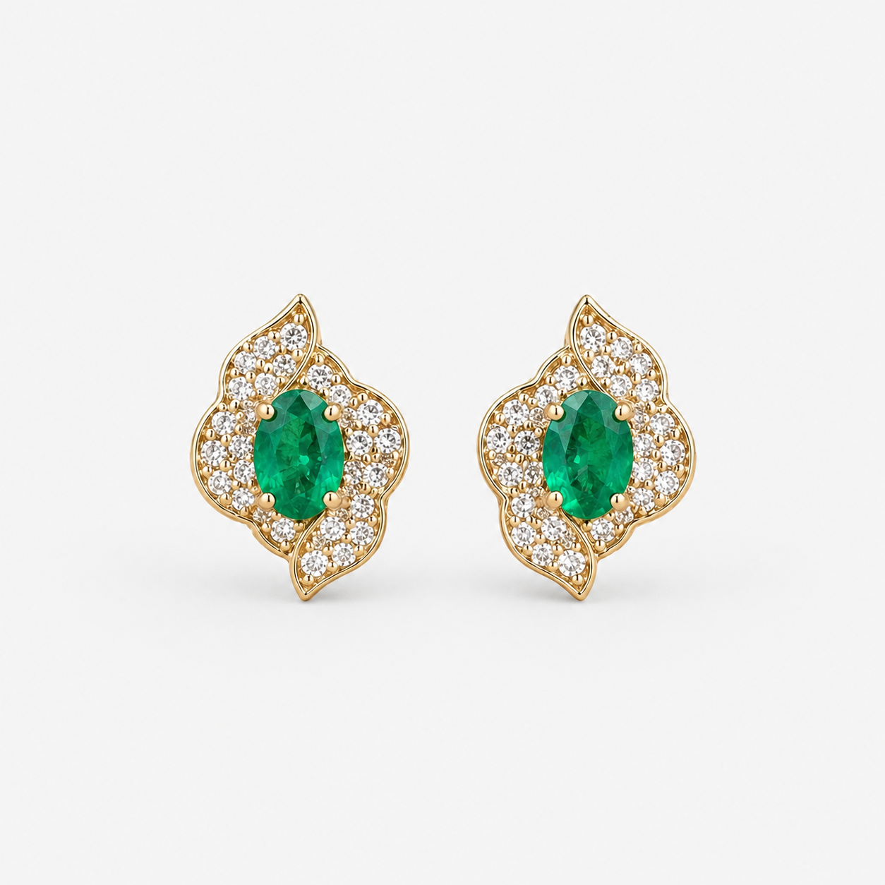Green Ivy Studs Emerald