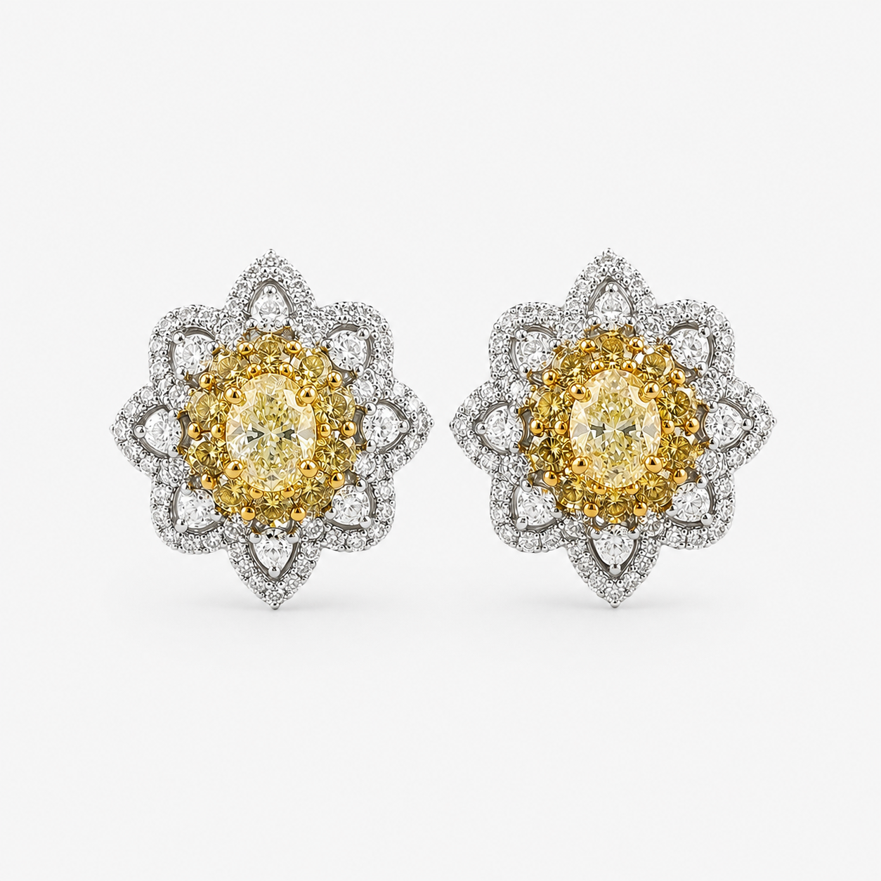 Magnolia Diamond Studs Yellow Diamond