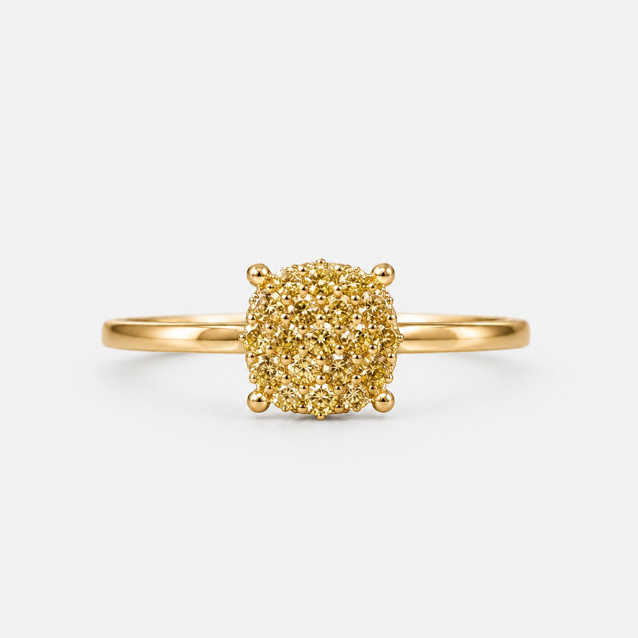 Cluster Yellow Diamond Ring Yellow Diamond