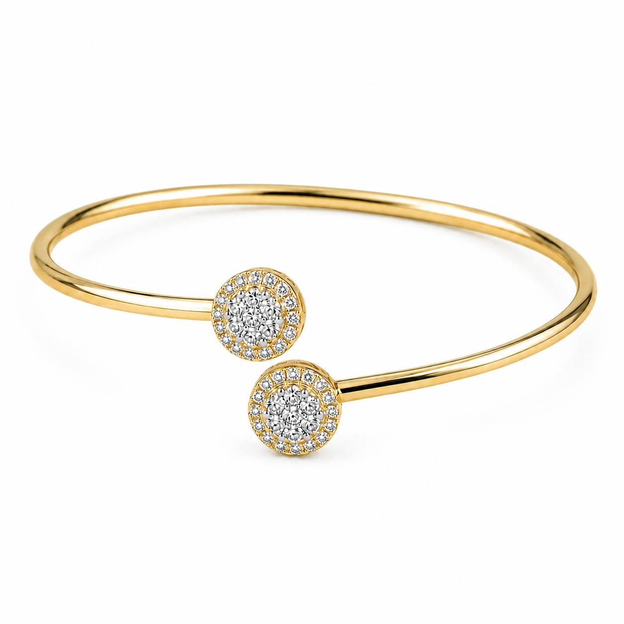 Bubble White Diamond  Bangle BOLD GOLD