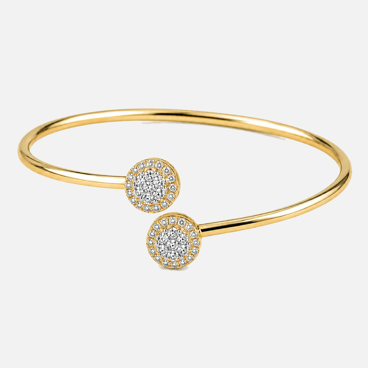 Bubble White Diamond  Bangle BOLD GOLD