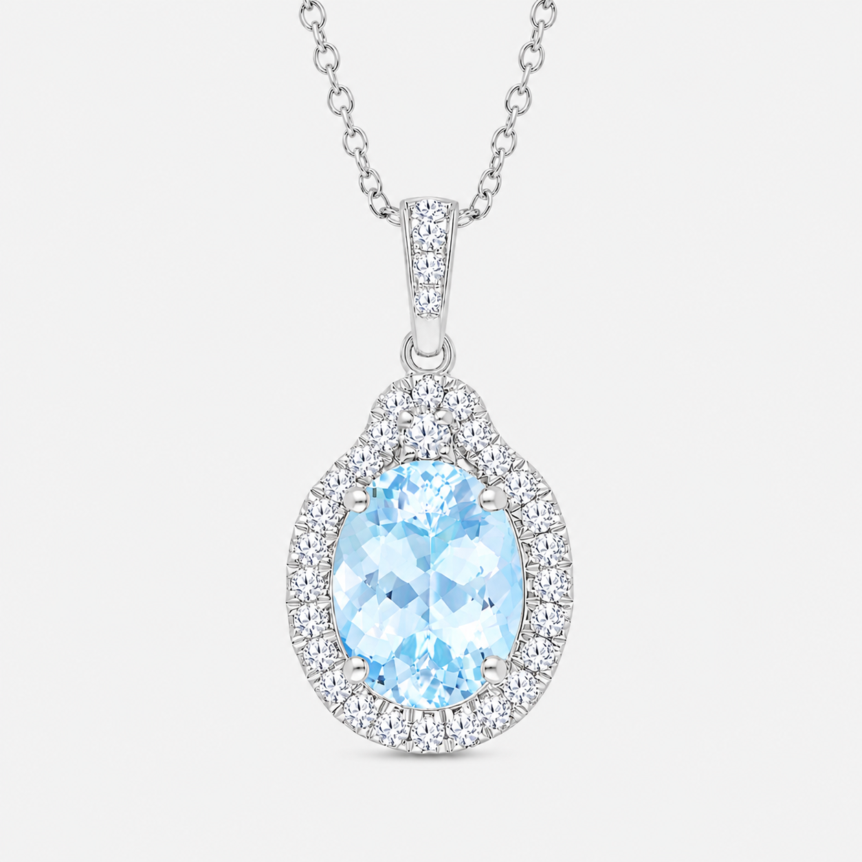 Frosted Mirror Aquamarine Necklace Aquamarine