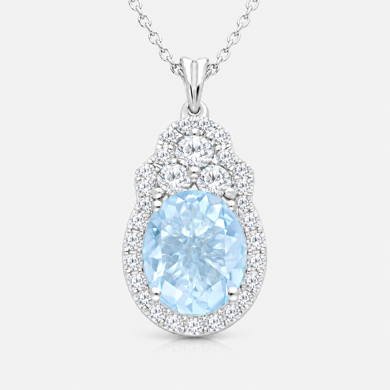 Azura Aquamarine & Diamond Necklace Aquamarine