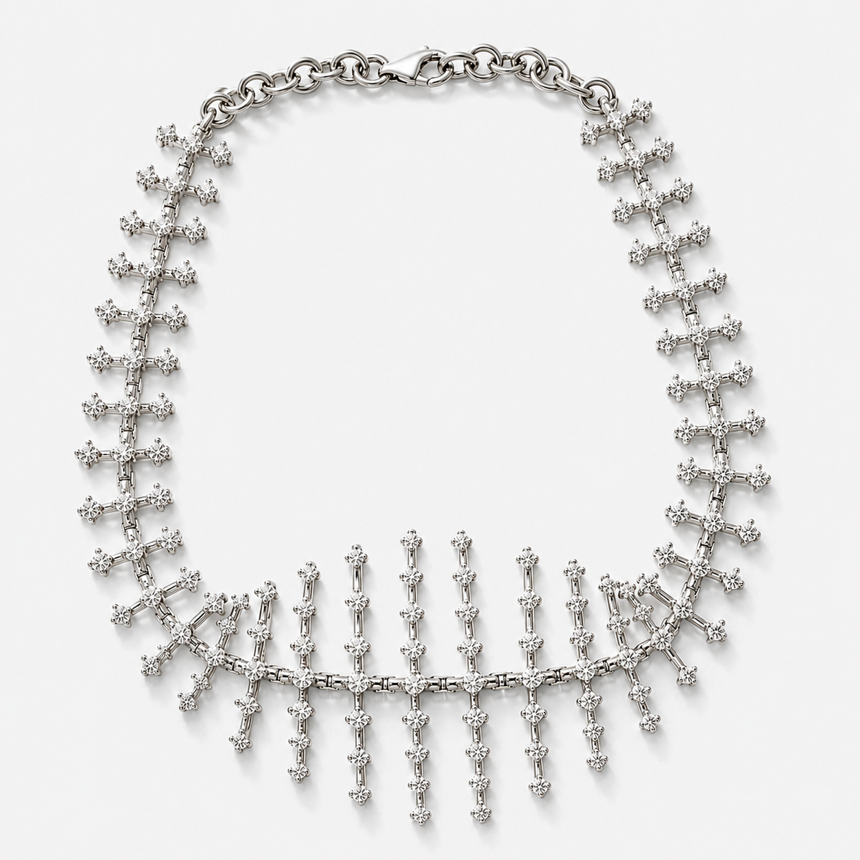 Fish Bone Diamond Tennis Bracelet