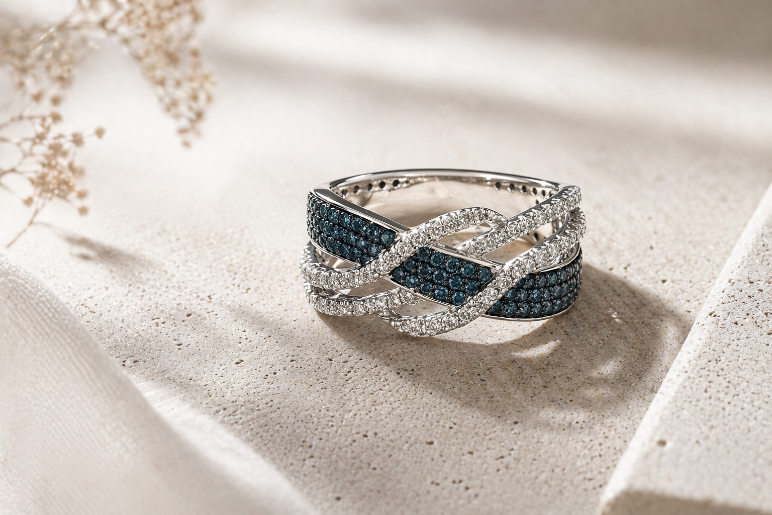 Changing Tides Blue Diamond Ring blue diamond
