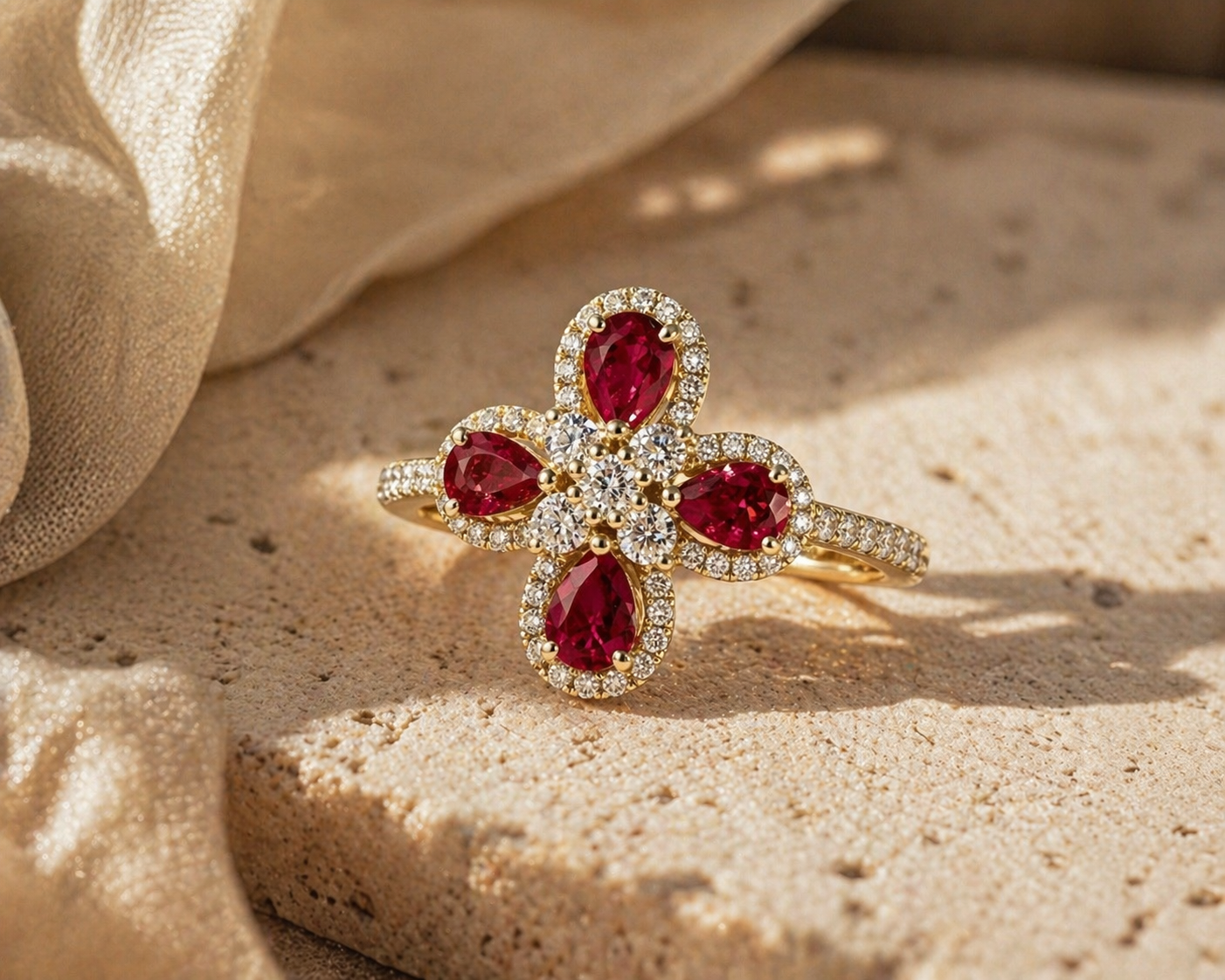 Rose Hierloom Ring Ruby