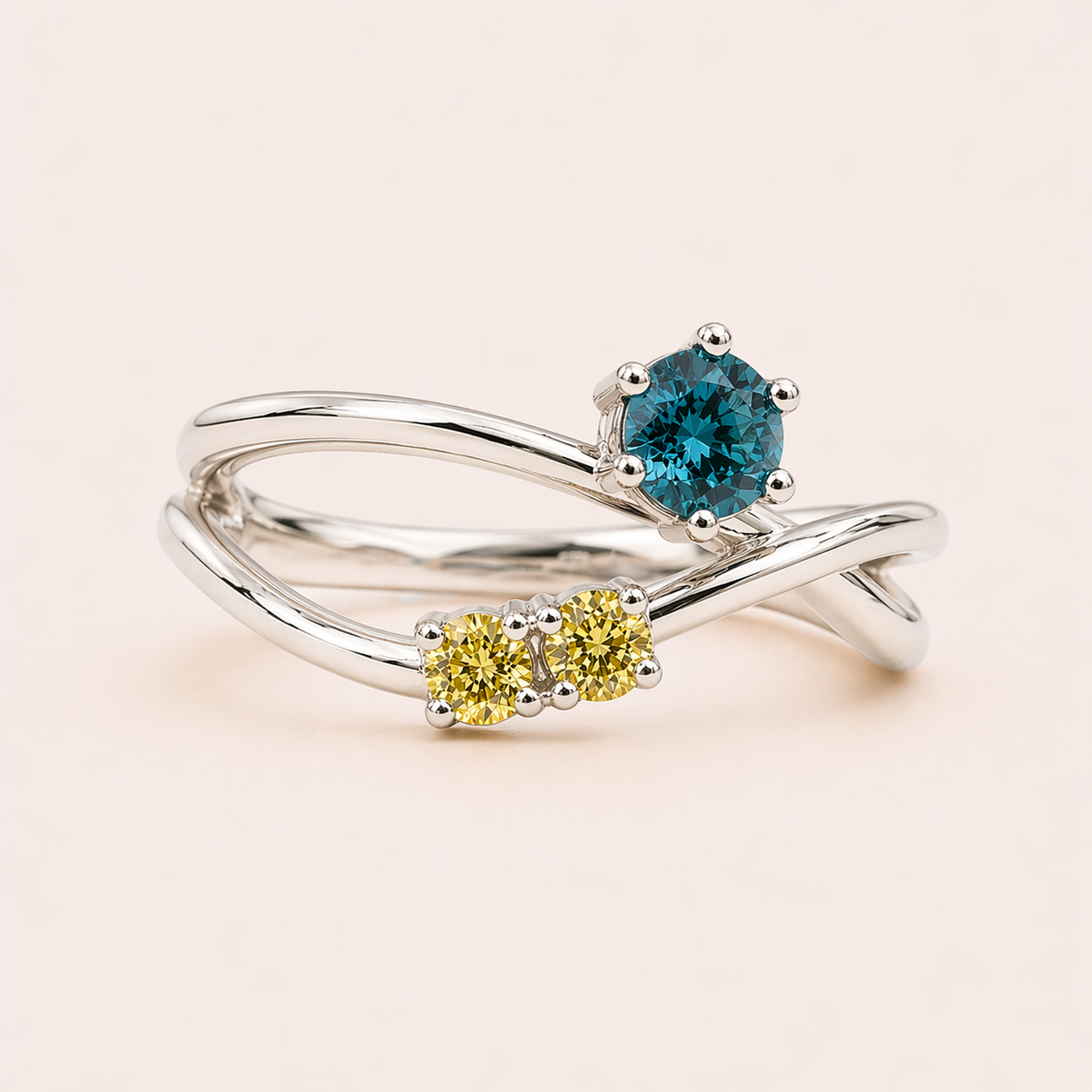Sun & Sea Diamond Ring blue diamond