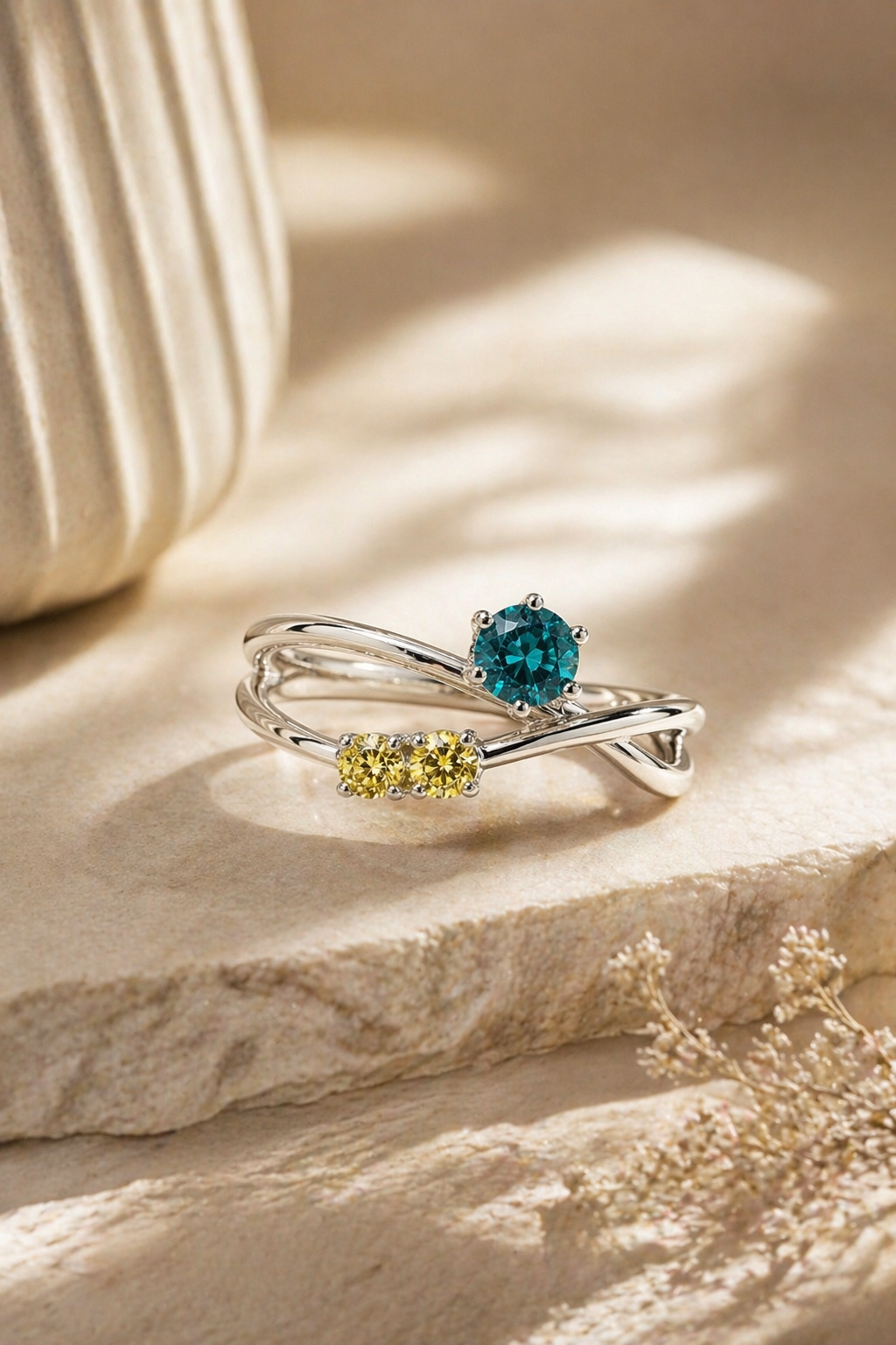 Sun & Sea Diamond Ring blue diamond