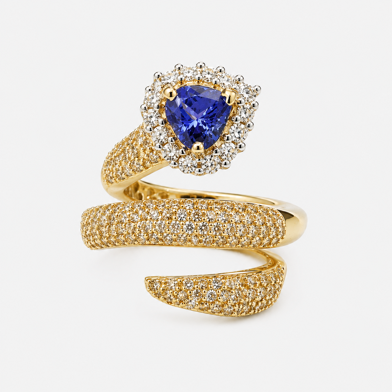Yellow Diamond & Tanzanite Serpent Ring Tanzanite