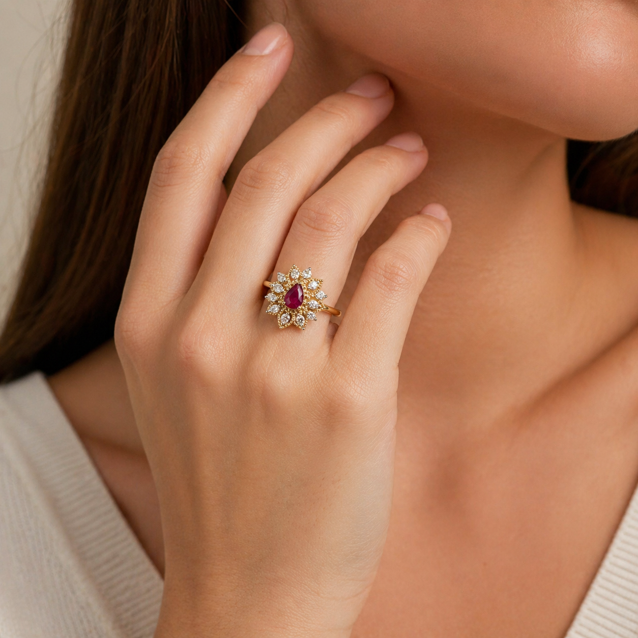 Ruby Lotus Ring Ruby