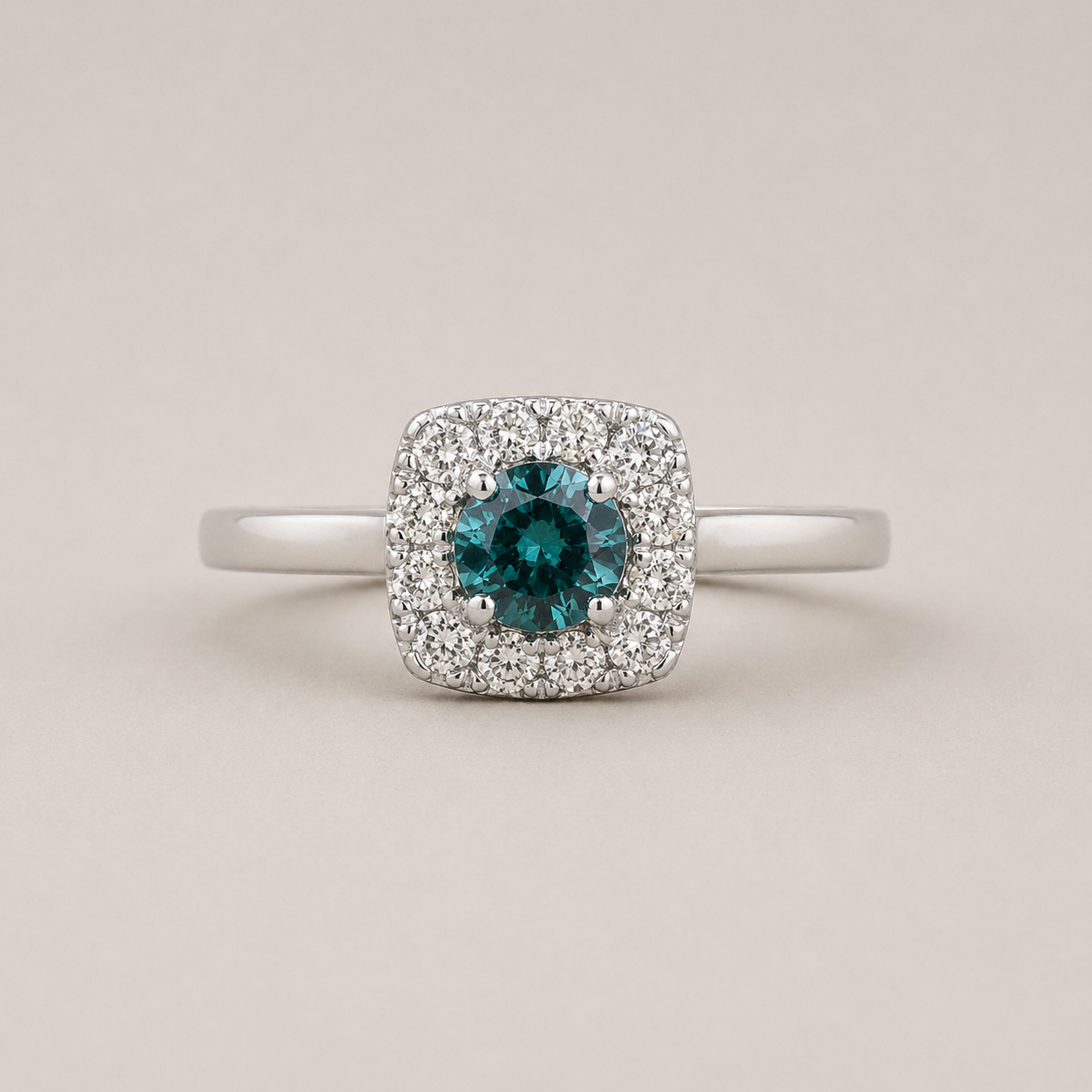 Cushioned Blue Diamond Ring blue diamond