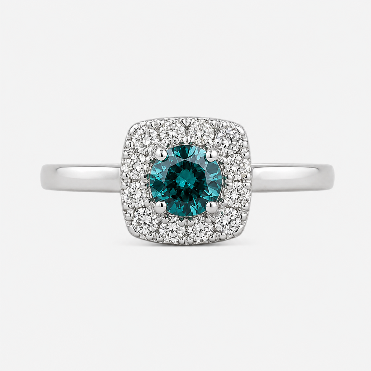 Cushioned Blue Diamond Ring blue diamond