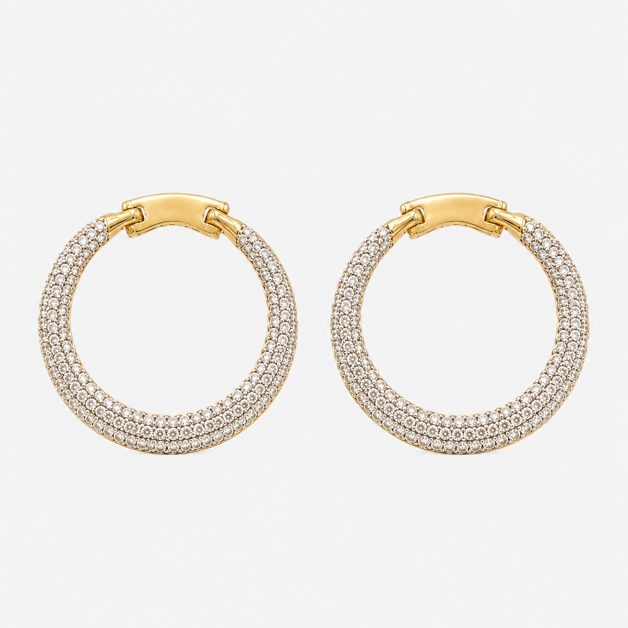 Inside Out Diamond Eternity Hoops White Diamond