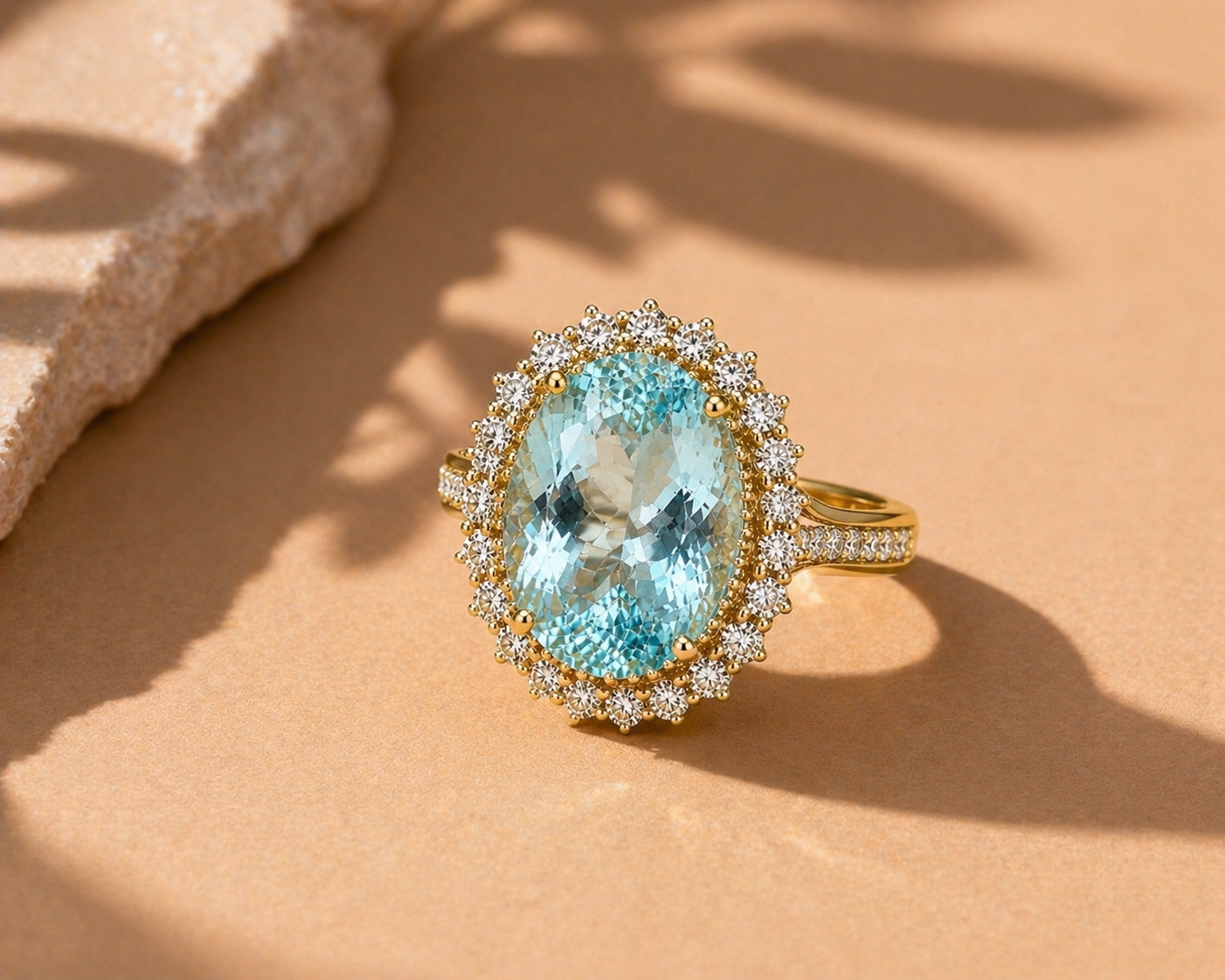 Magnolia Aquamarine & Diamond Ring Aquamarine