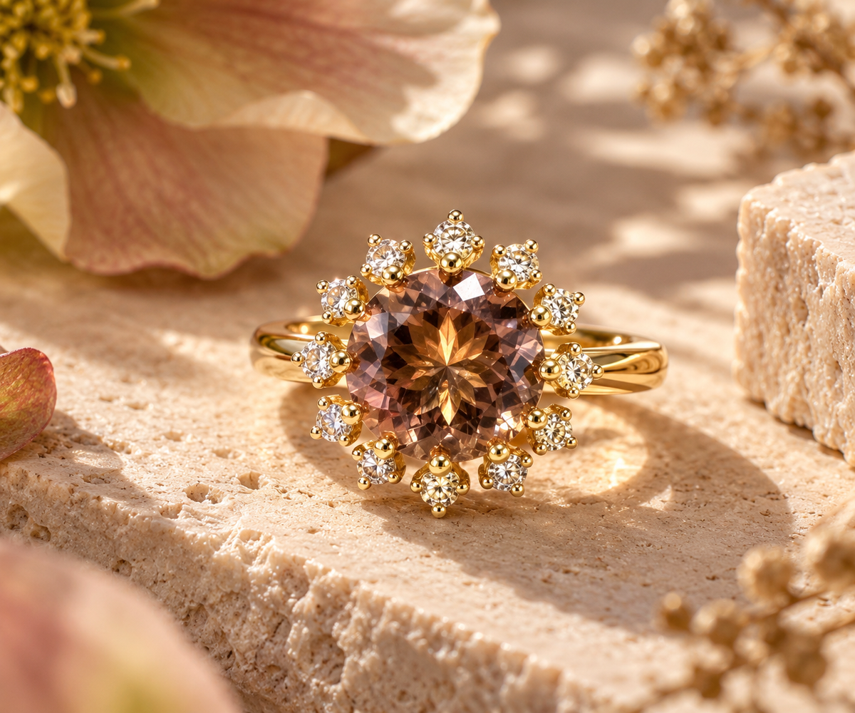 Certified Smokey Skylight Diamond Ring