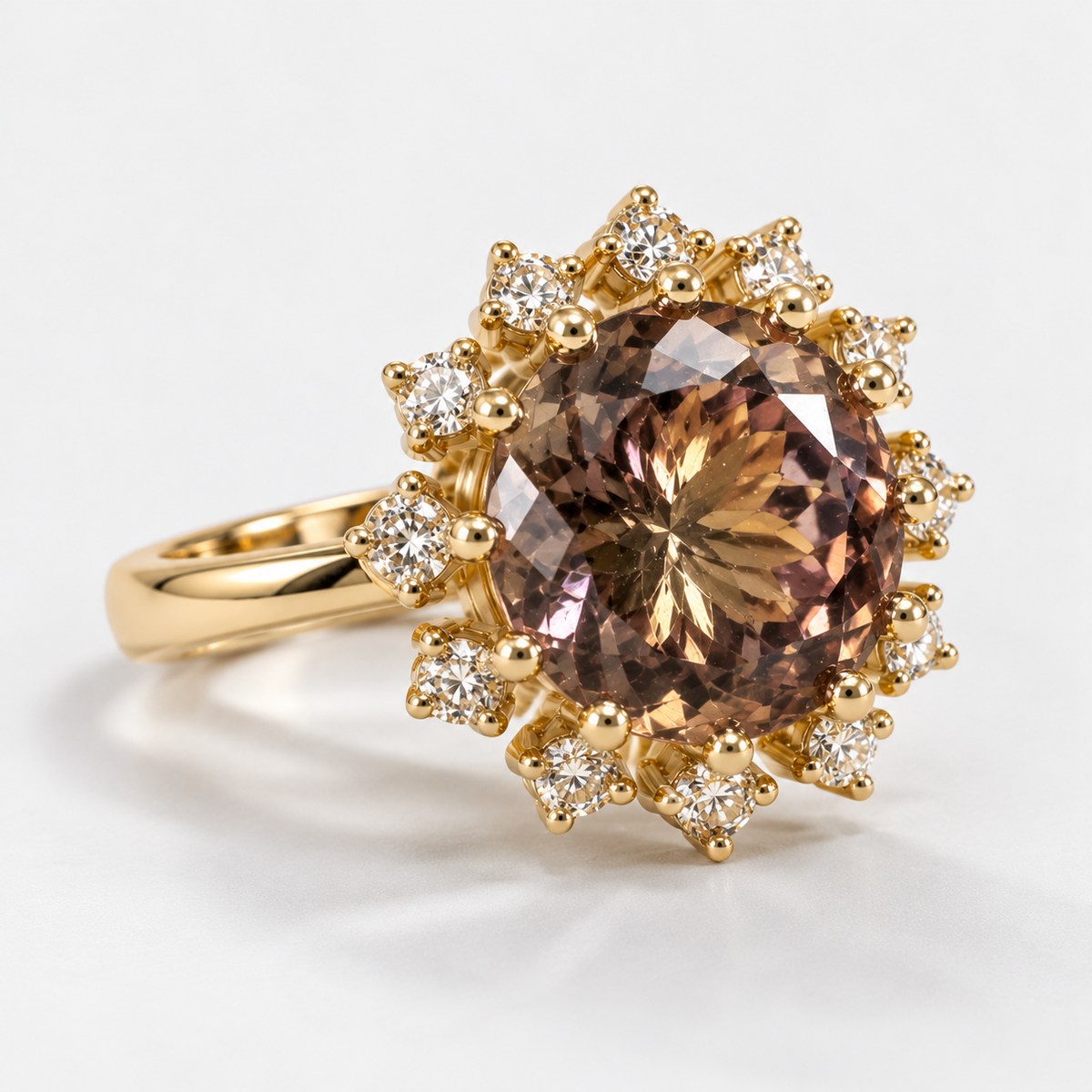 Certified Smokey Skylight Diamond Ring