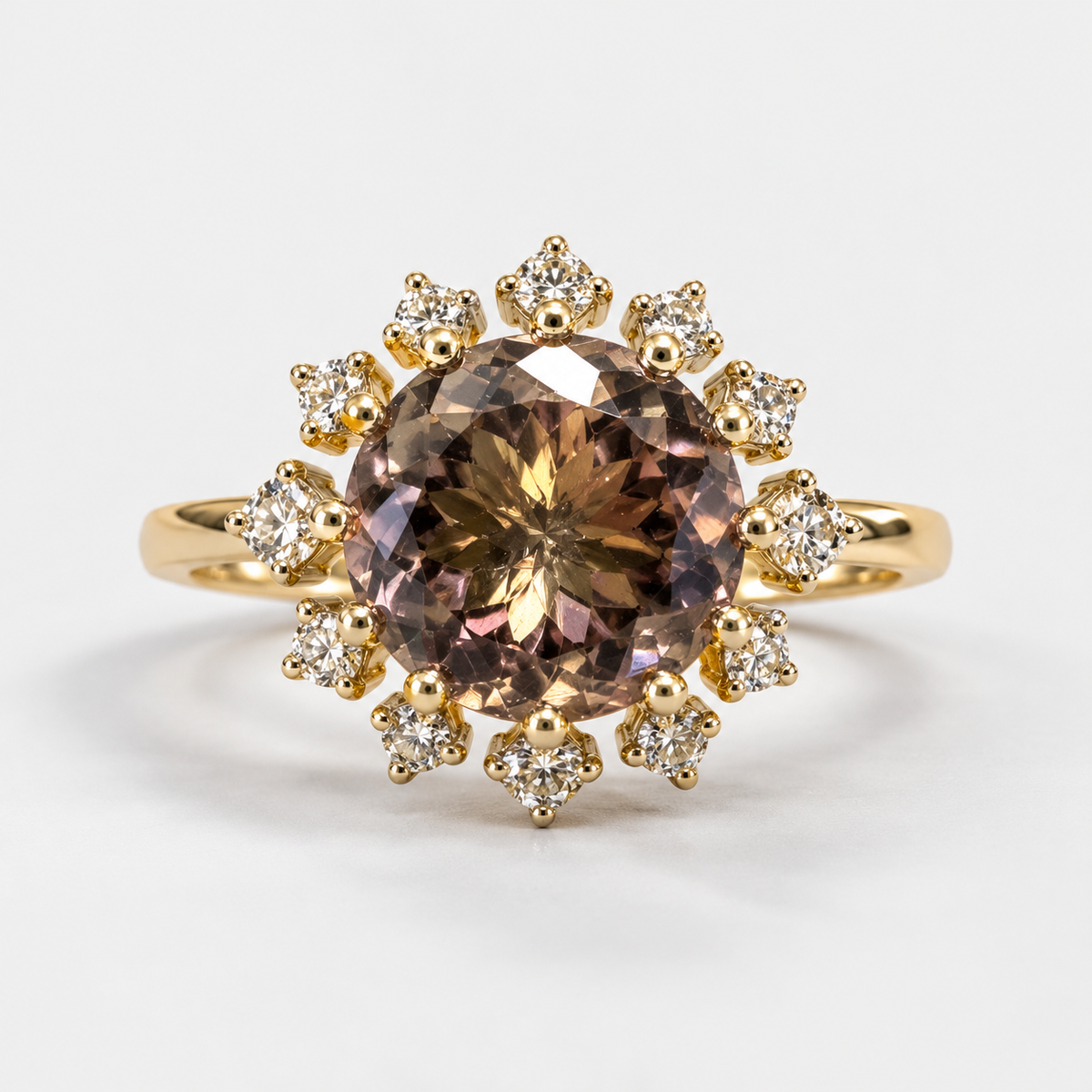 Certified Smokey Skylight Diamond Ring