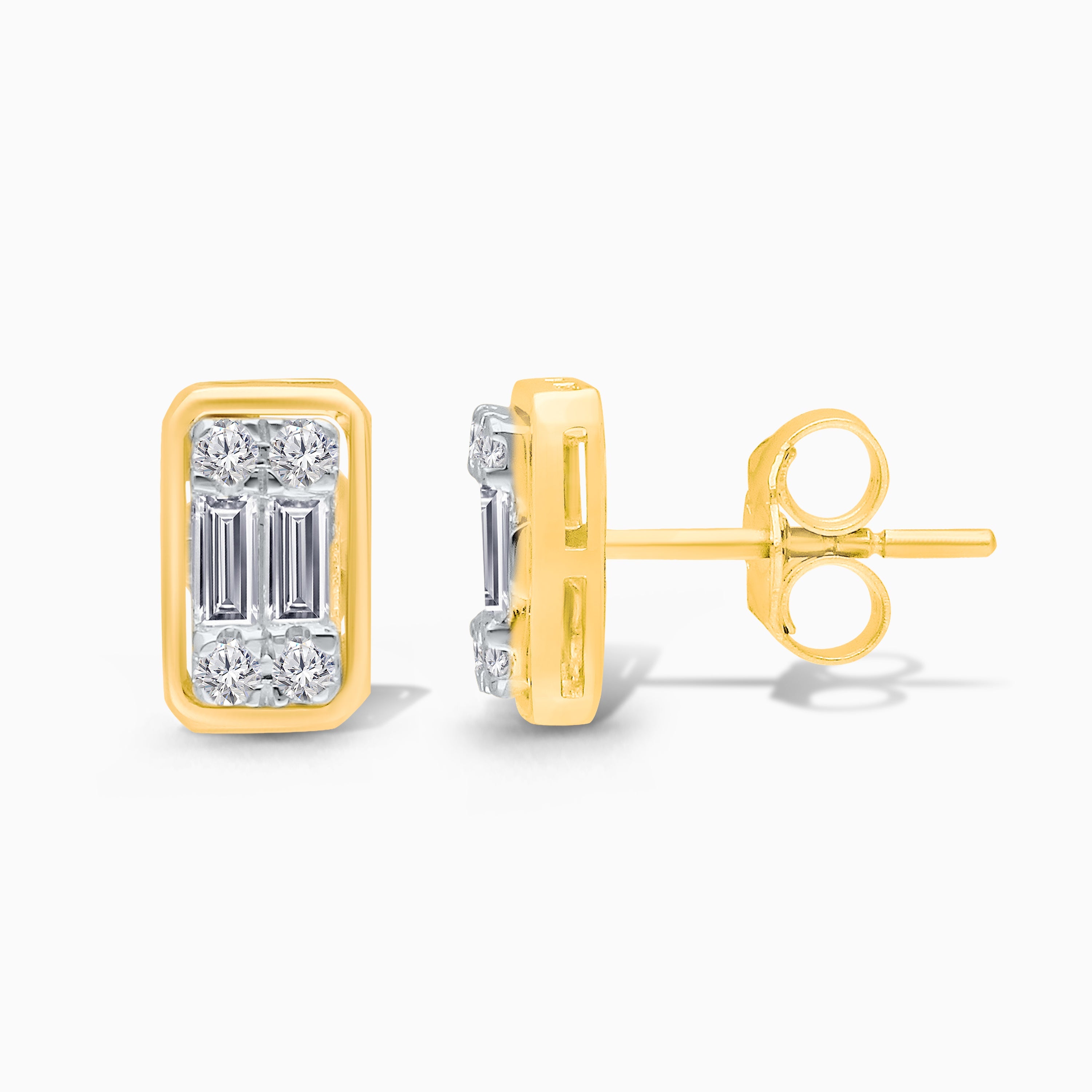 Mosaic Baguette Diamond Studs