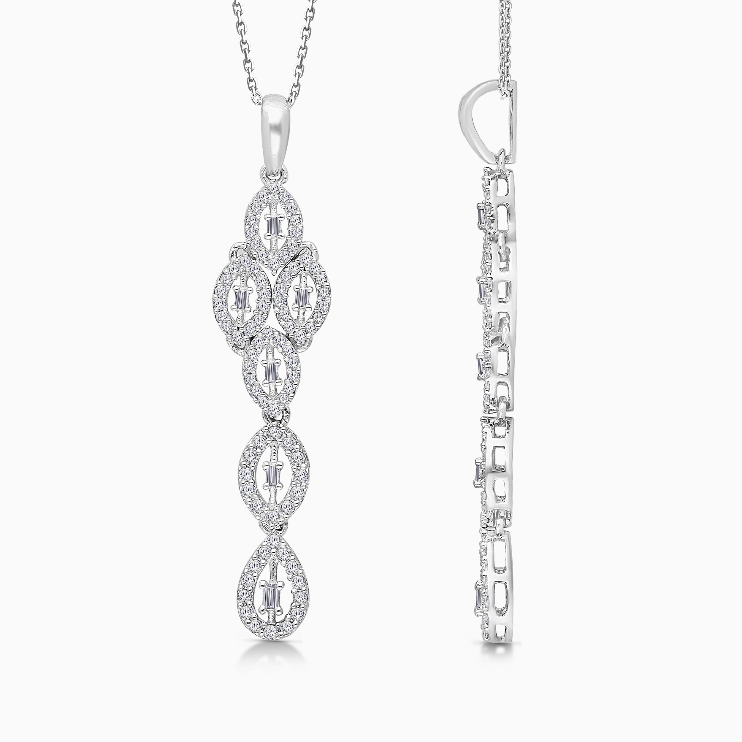 Floating Diamonds Drop Pendant