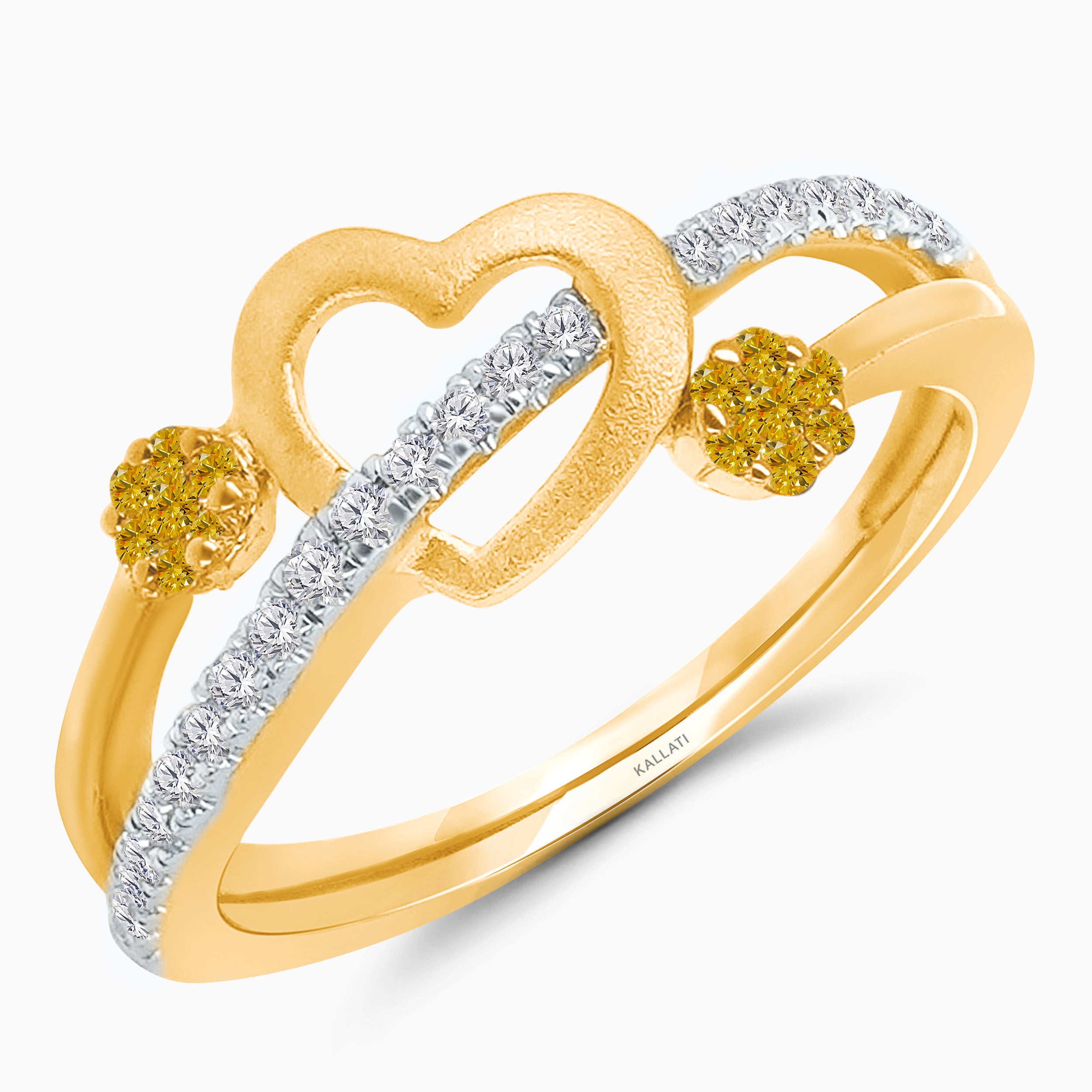 Into Your Heart Yellow and White Diamond Ring