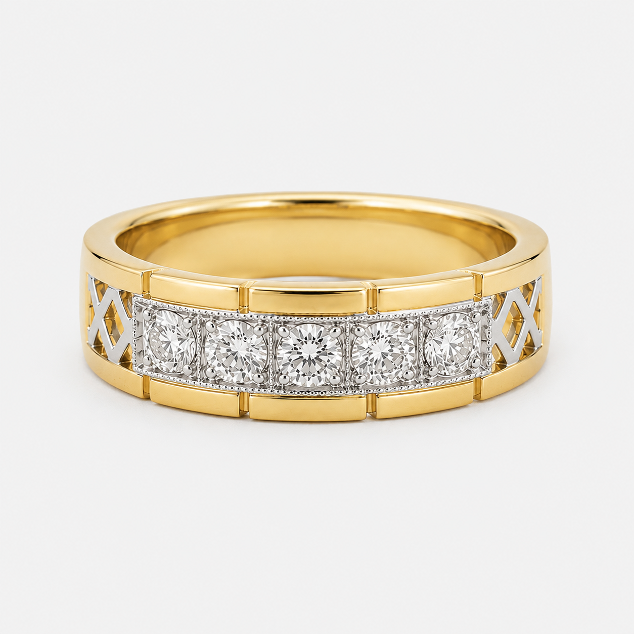 Luminating Sky Men's Band White Diamond