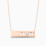 Rose Gold MOM diamond Pendant
