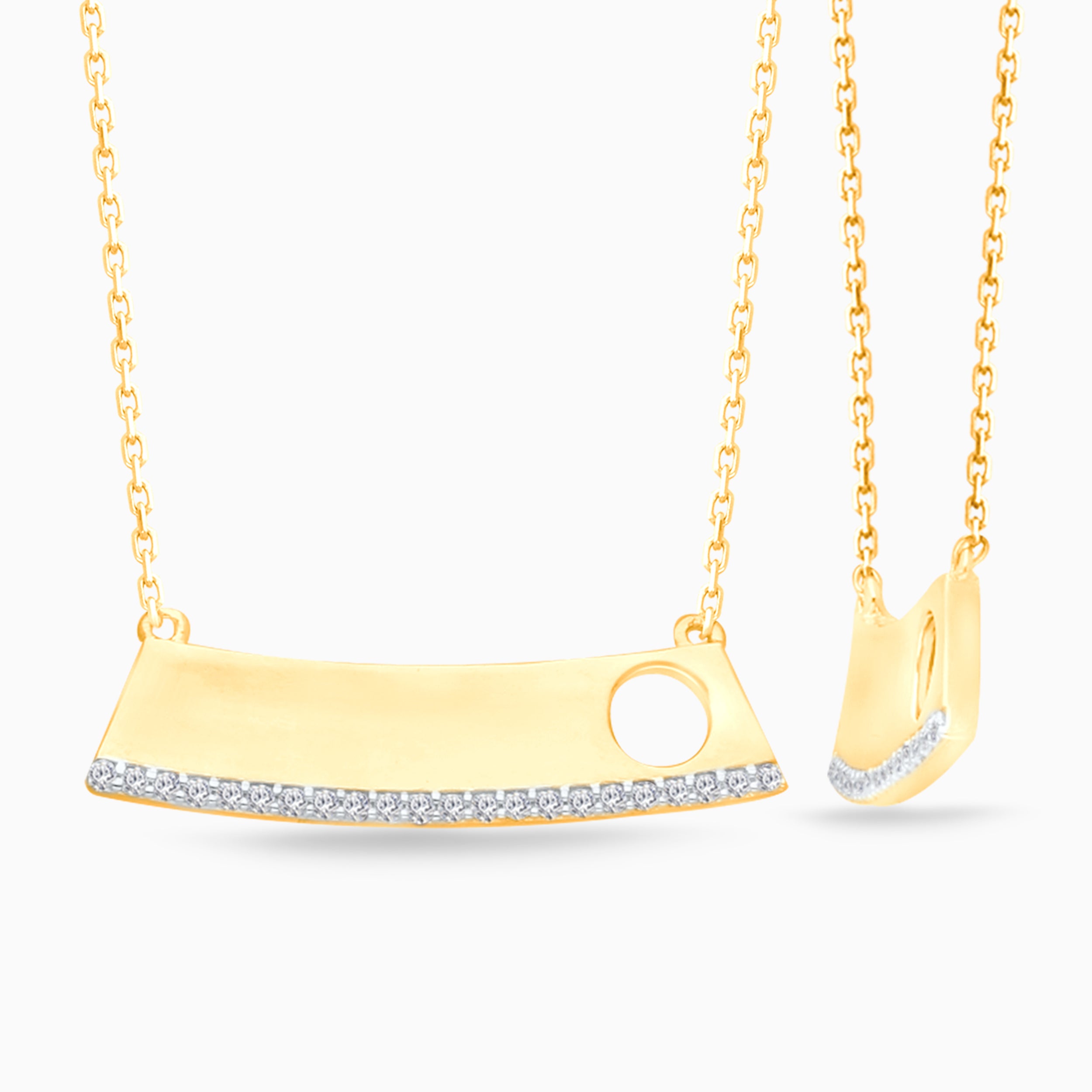 Engravble Diamond Open Circle Necklace