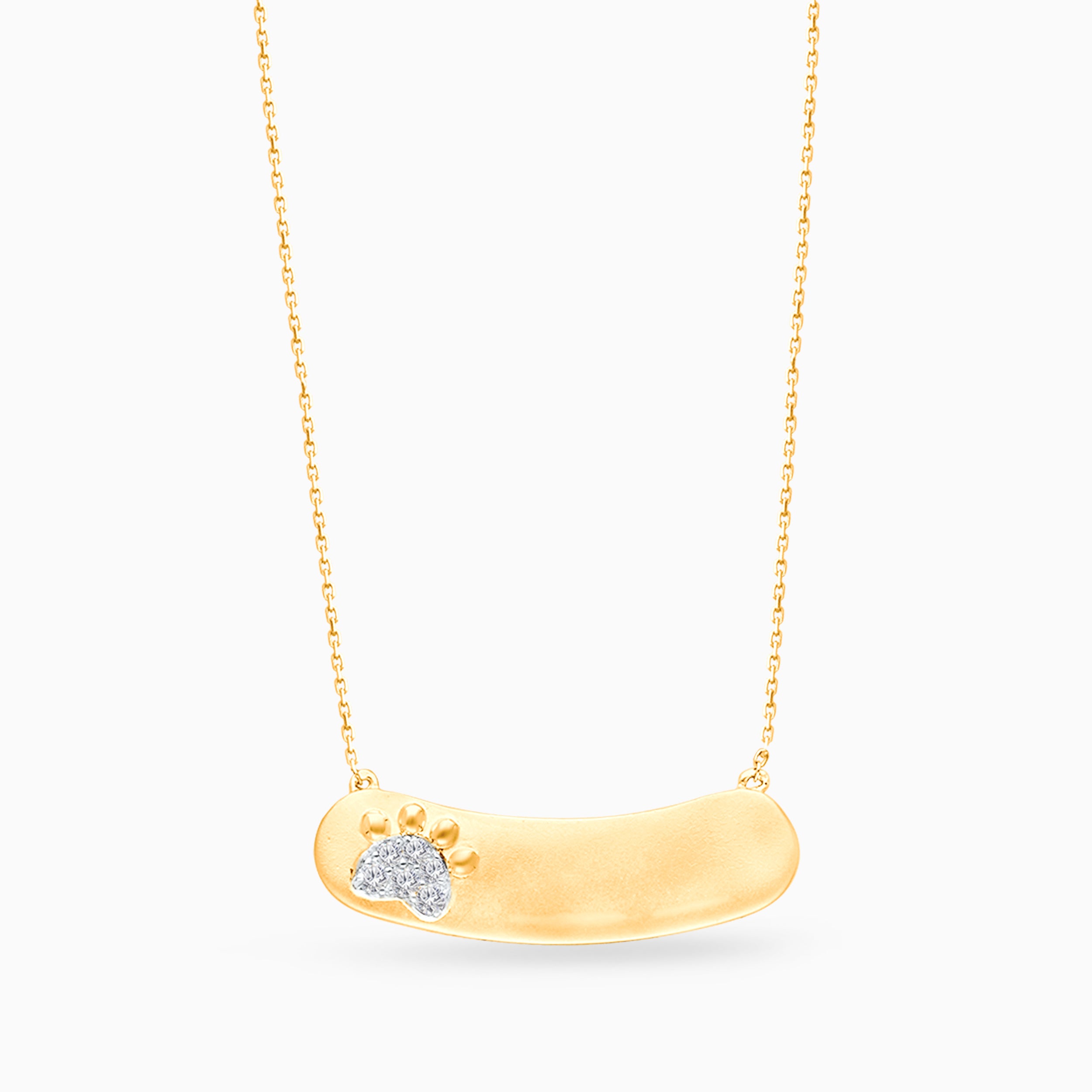 Engravable Diamond Paw Pendant