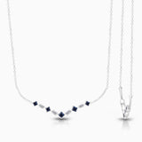 Blue Sapphire and White Diamond Tiara Necklace