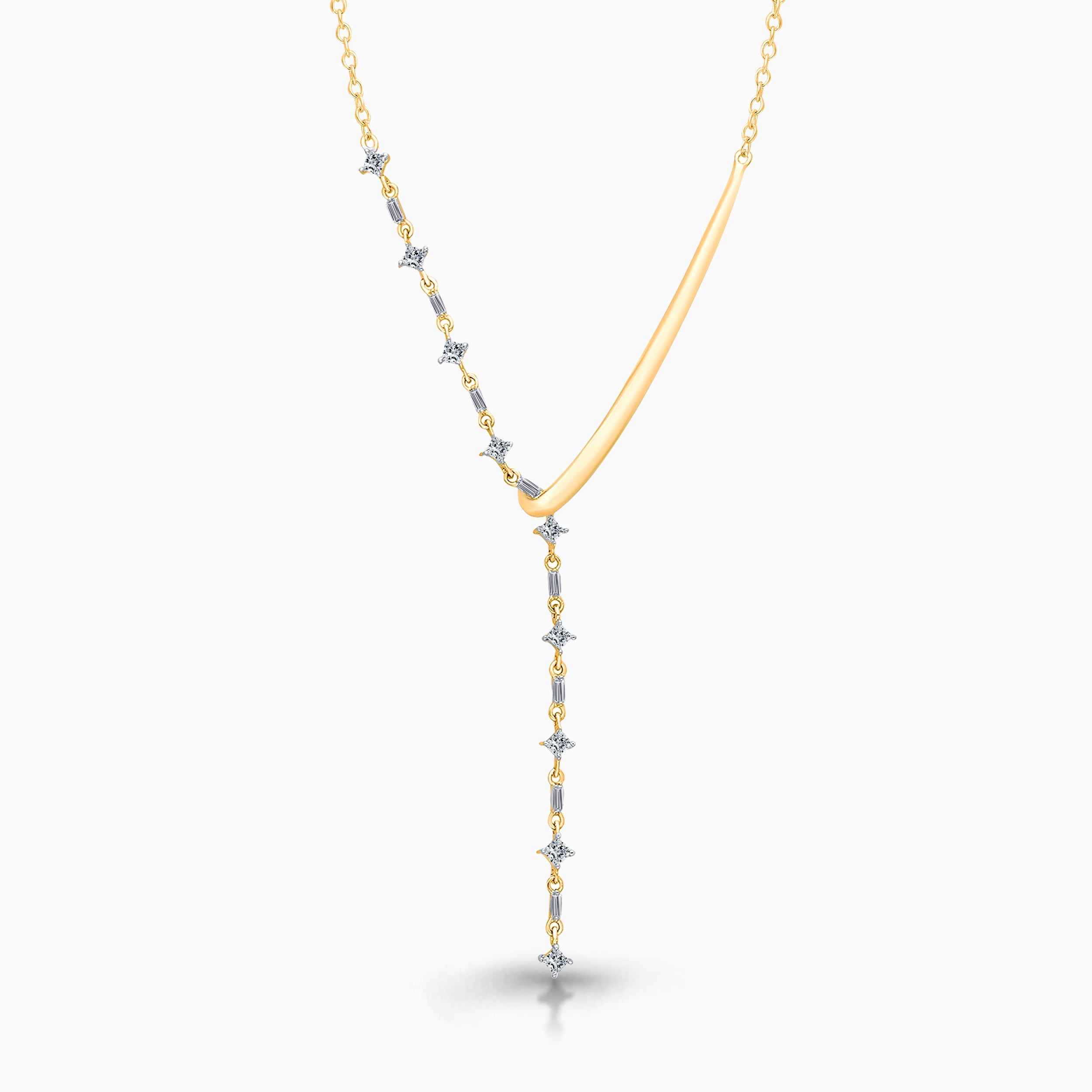 Asymmetric Yellow Gold Diamond Legendary Necklace
