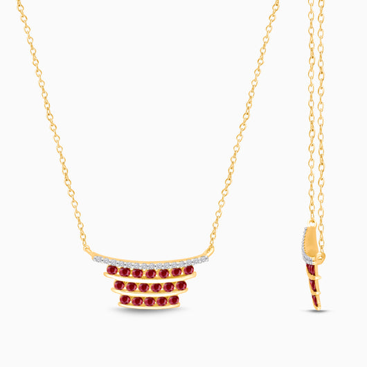 Row of Rubies Diamond Necklace