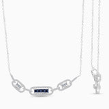 Sapphire and Diamond Link Necklace