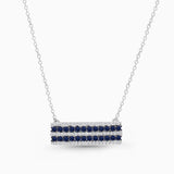 Dual Row Sapphire & Diamond Pendant