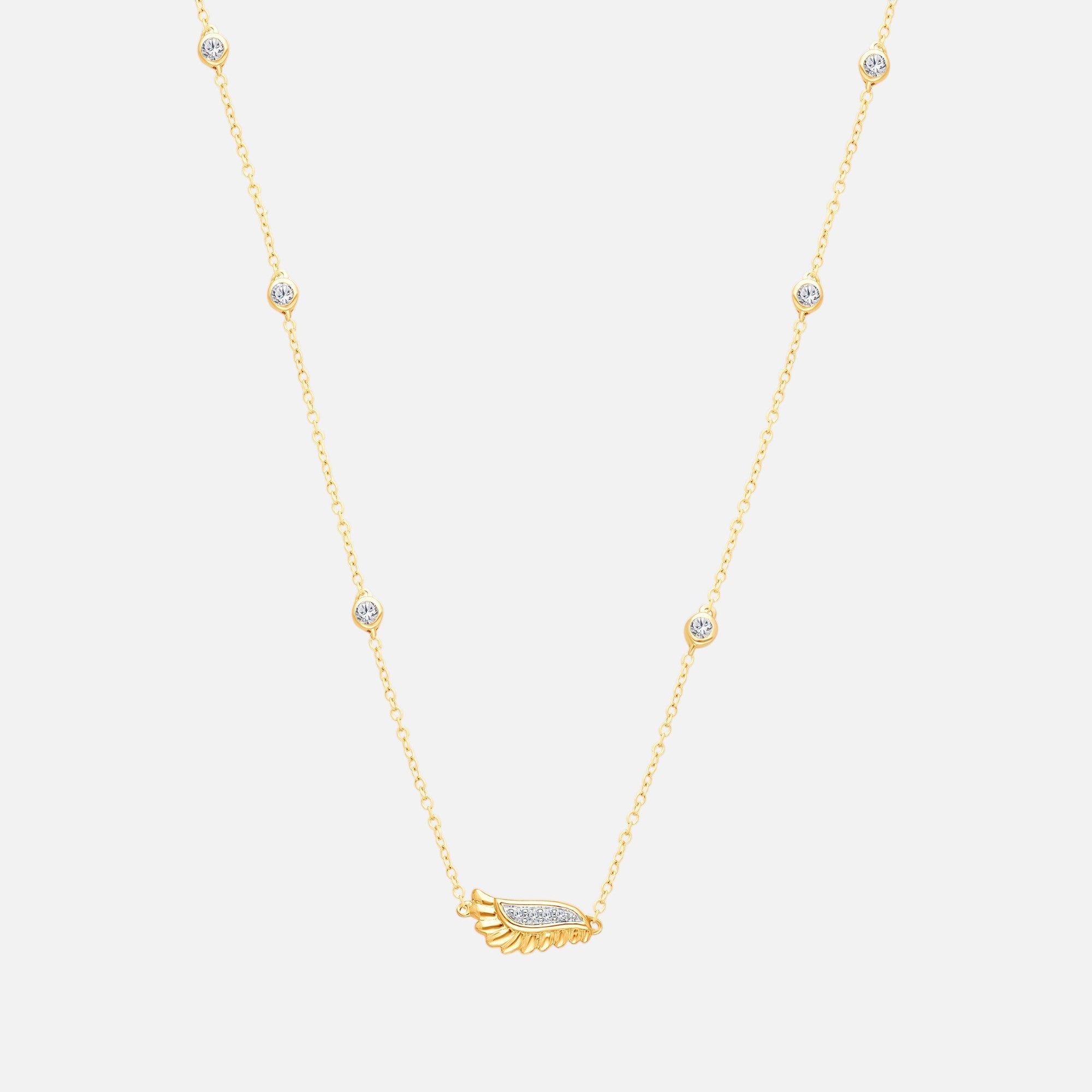 Gold Griffiness Diamond Station Winged Pendant GRIFFINESS