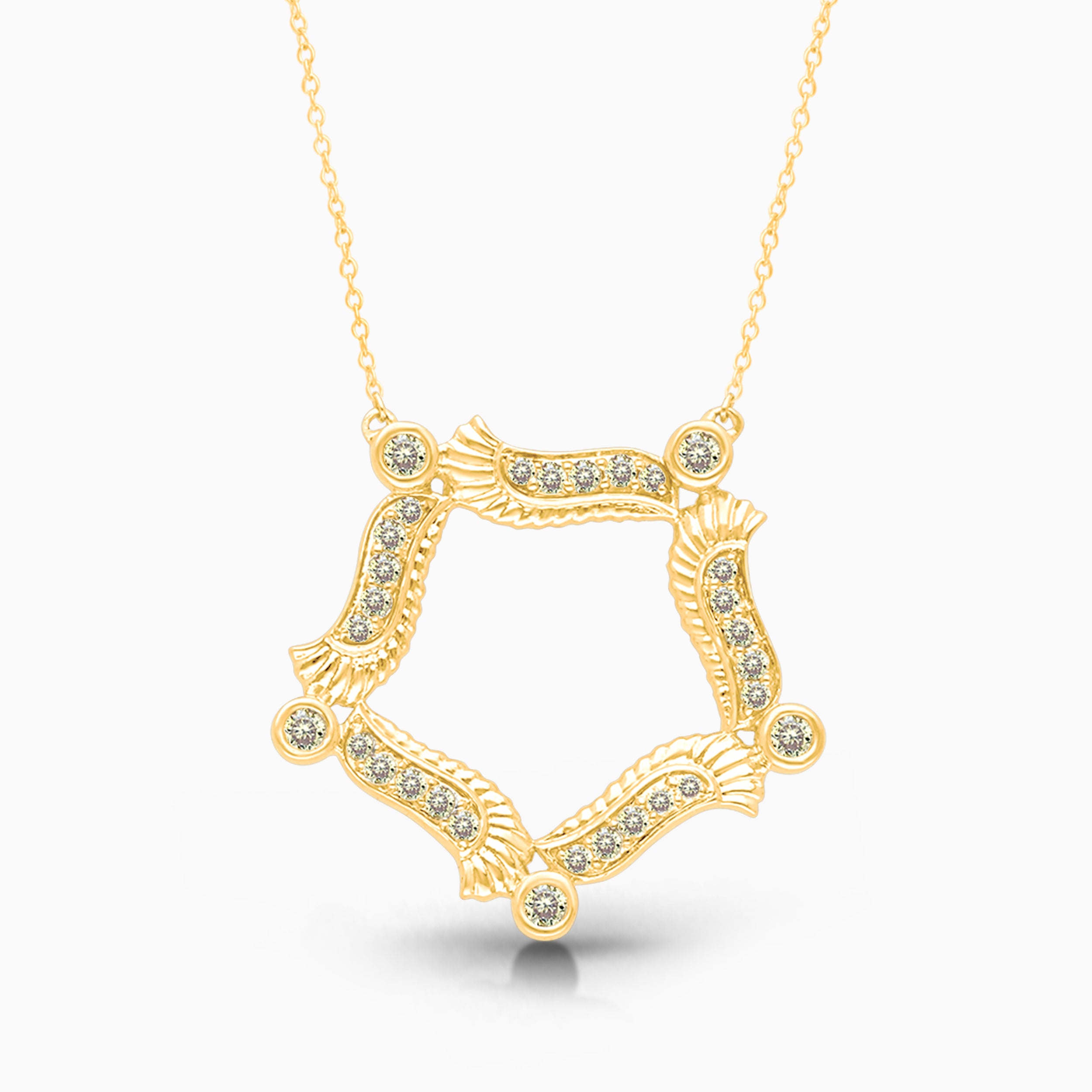 Yellow Diamond Circle of Wings Griffiness Pendant