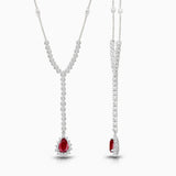 Pear Ruby & Diamond Lariat