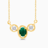 Oval Portrait Emerald & Diamond Necklace