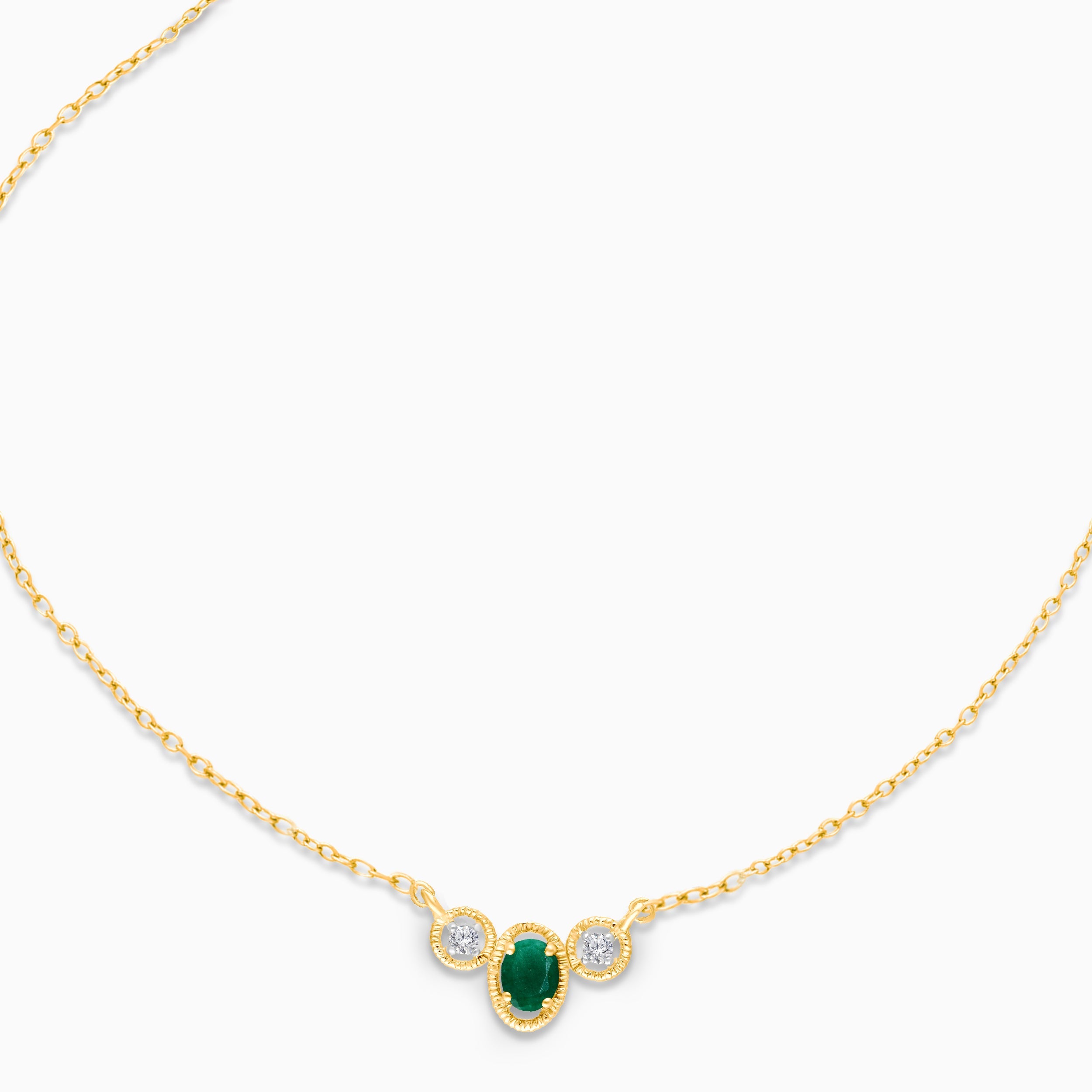 Oval Portrait Emerald & Diamond Necklace