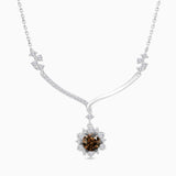 Coco and White Diamond Asymmetrical Snowflake Necklace Coco Diamonds