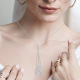 White Diamond Trio Dangle Lariat White Diamond
