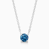 White Gold Blue Diamond Necklace BLUE TOPAZ