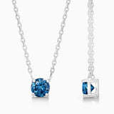 White Gold Blue Diamond Necklace BLUE TOPAZ