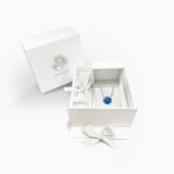 White Gold Blue Diamond Necklace BLUE TOPAZ