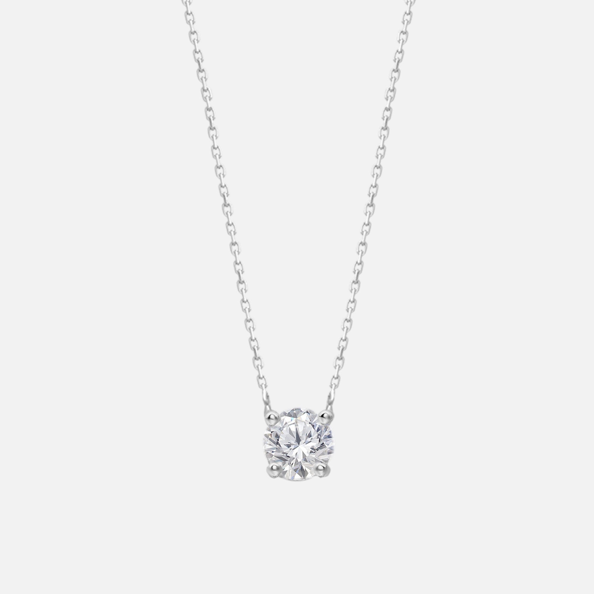 Diamond Solitare Necklace White Diamond