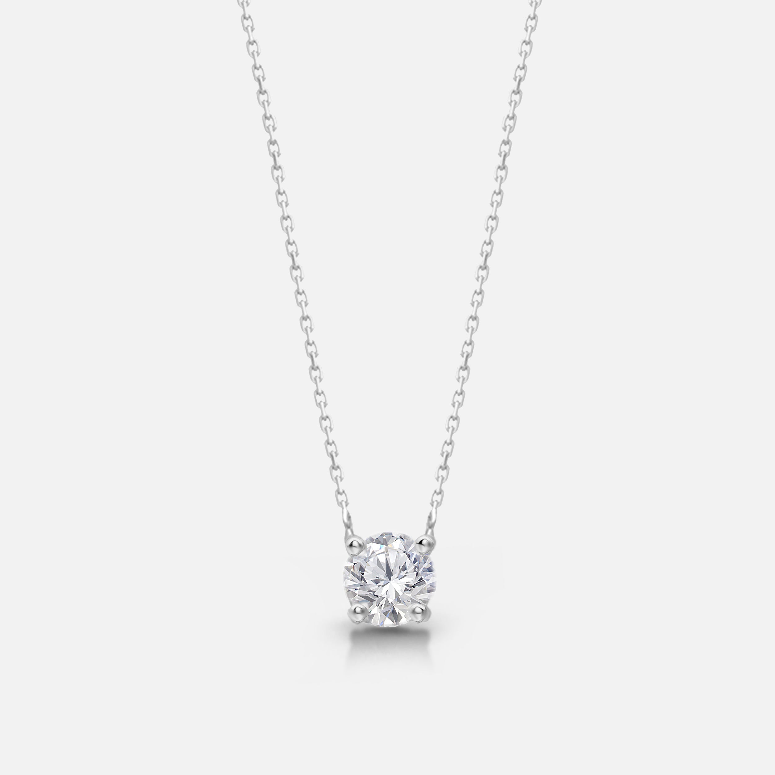 Diamond Solitare Necklace White Diamond
