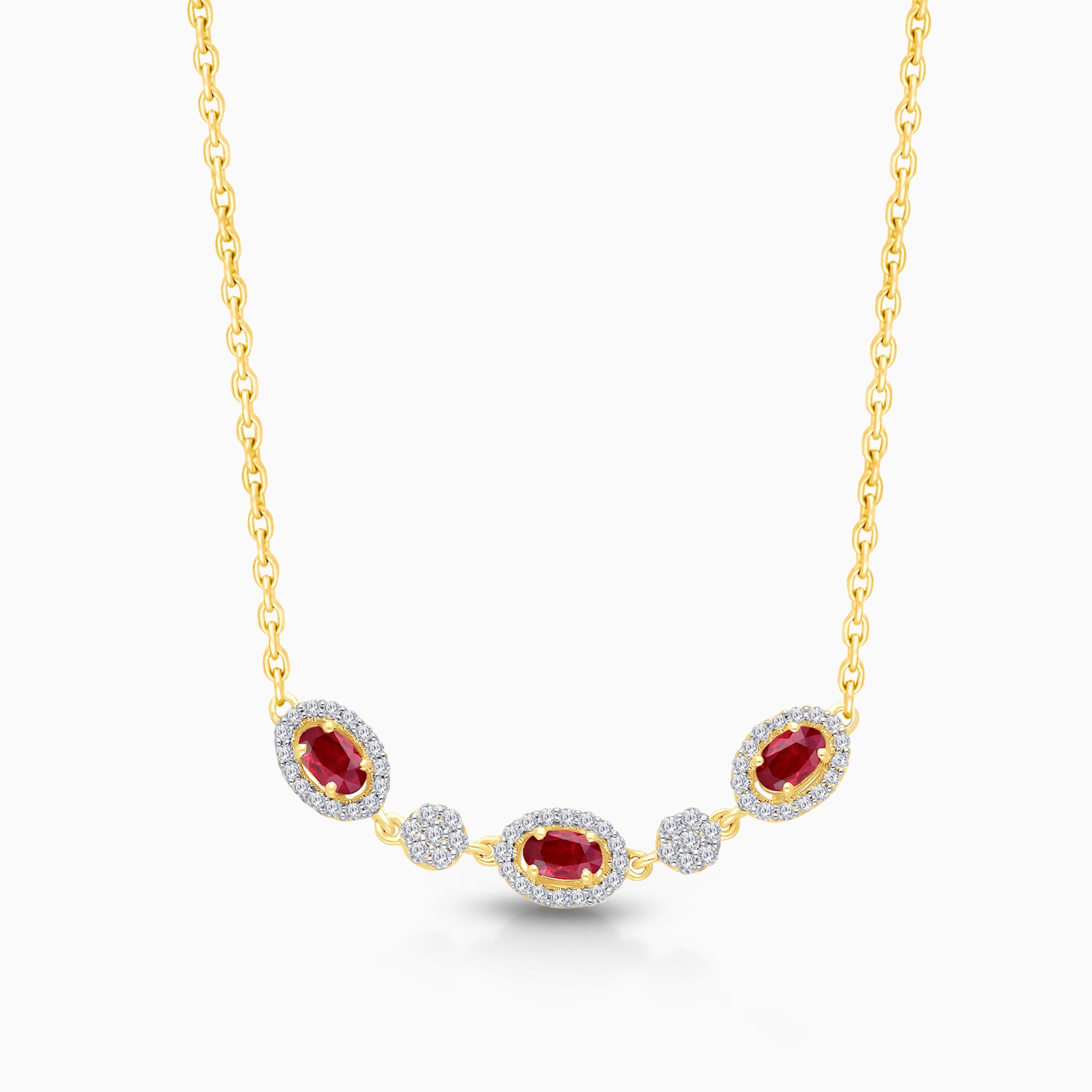 Oval Ruby & Diamond Pendant