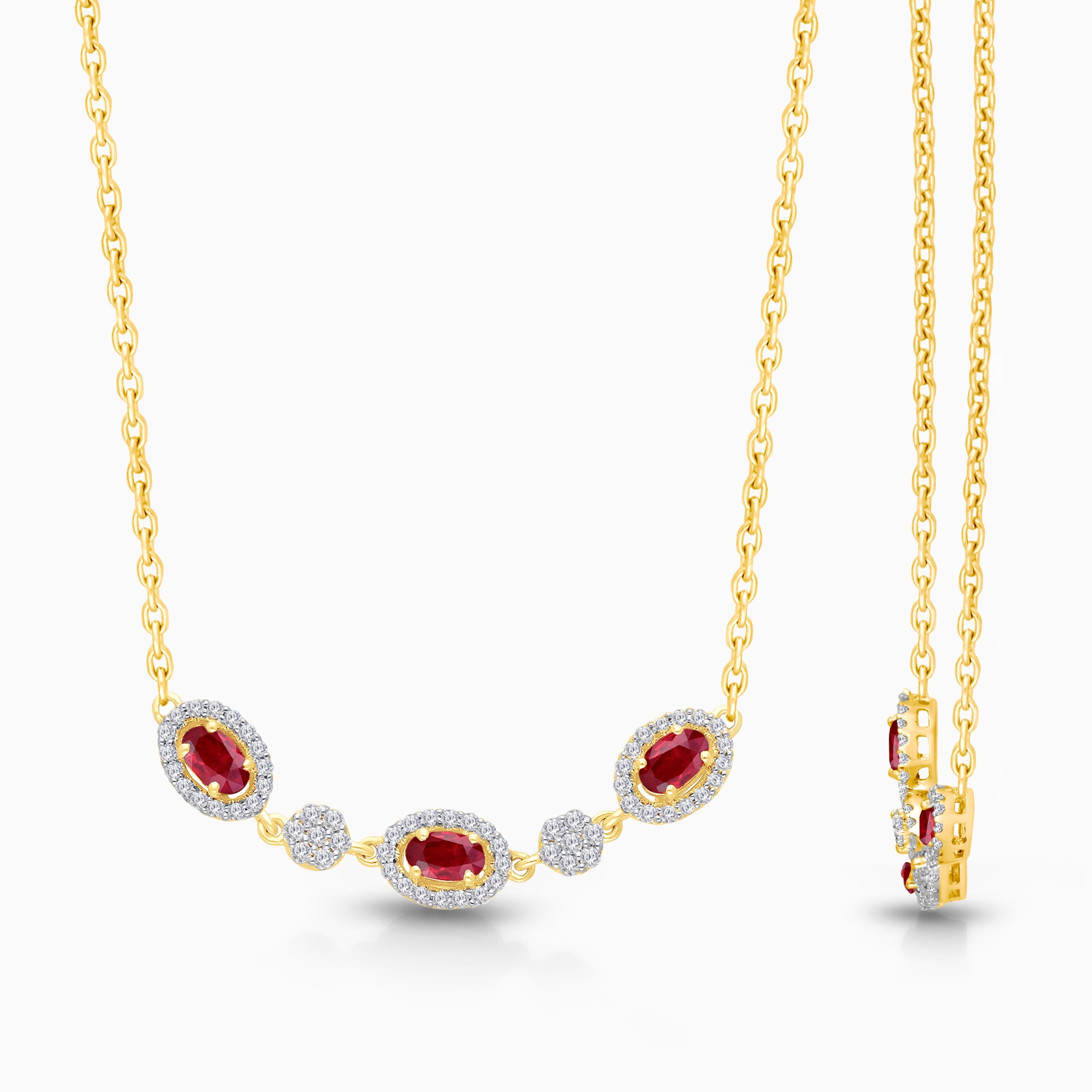 Oval Ruby & Diamond Pendant