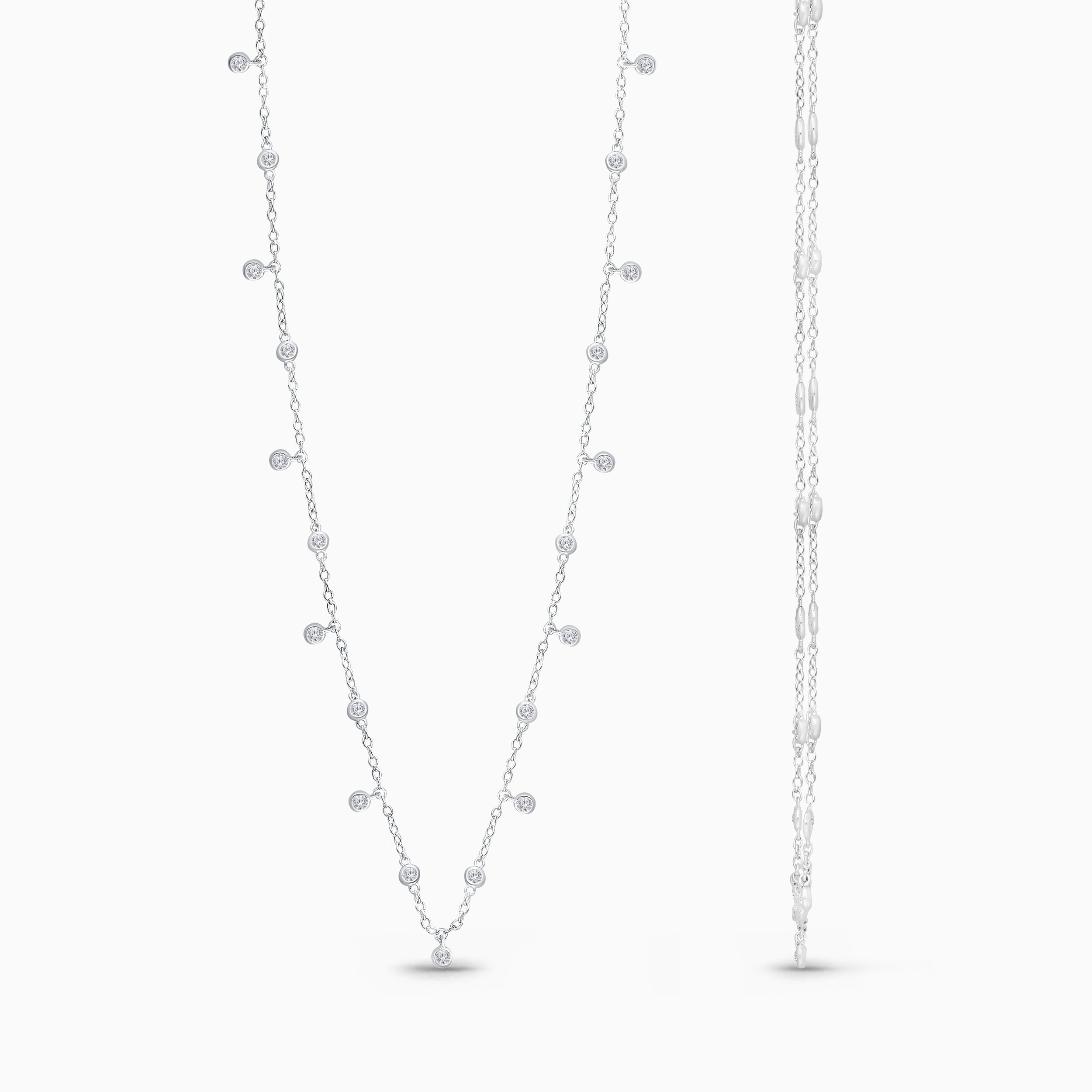 Bubble Diamond Tennis Necklace