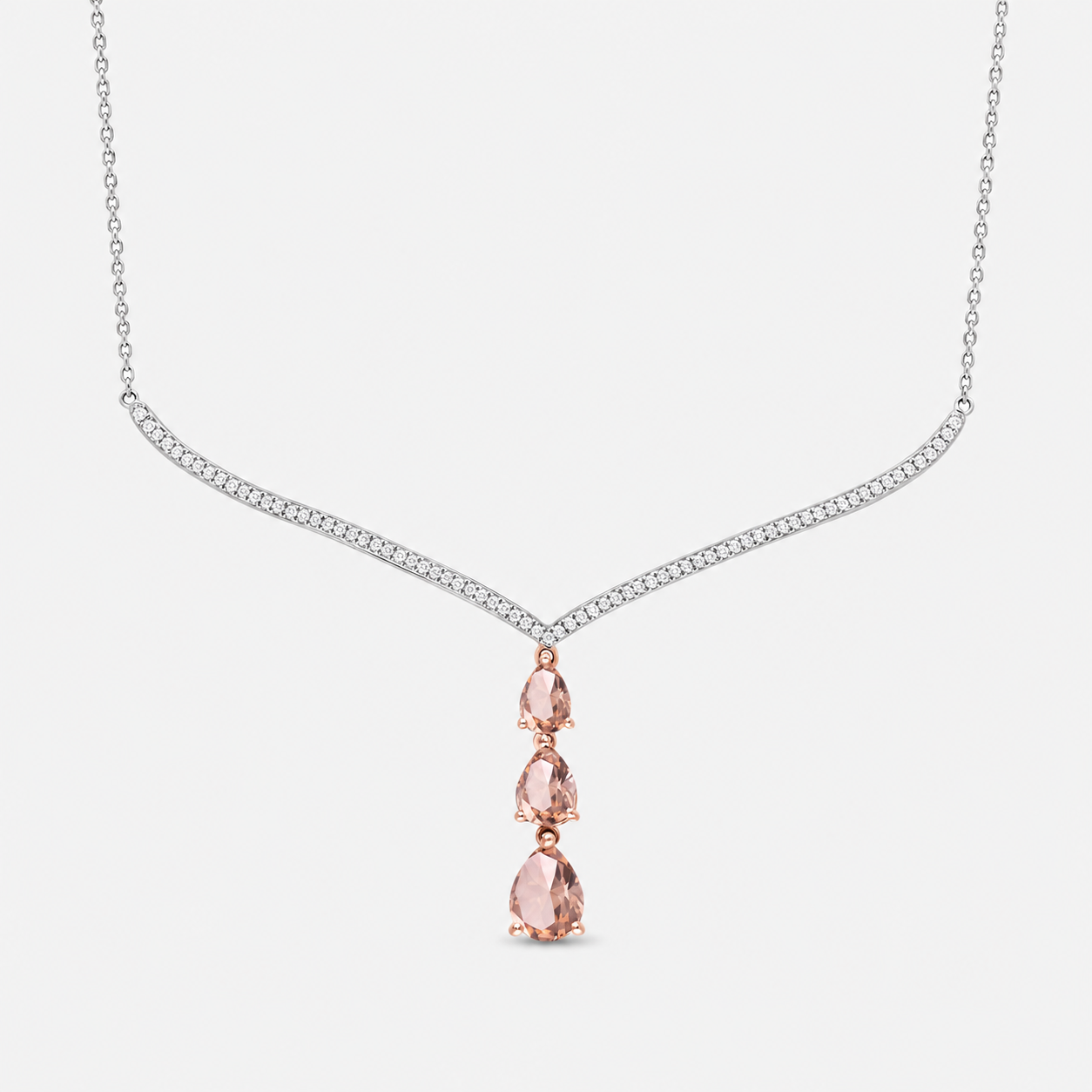 Shimmering Tears Morganite Necklace Morganite