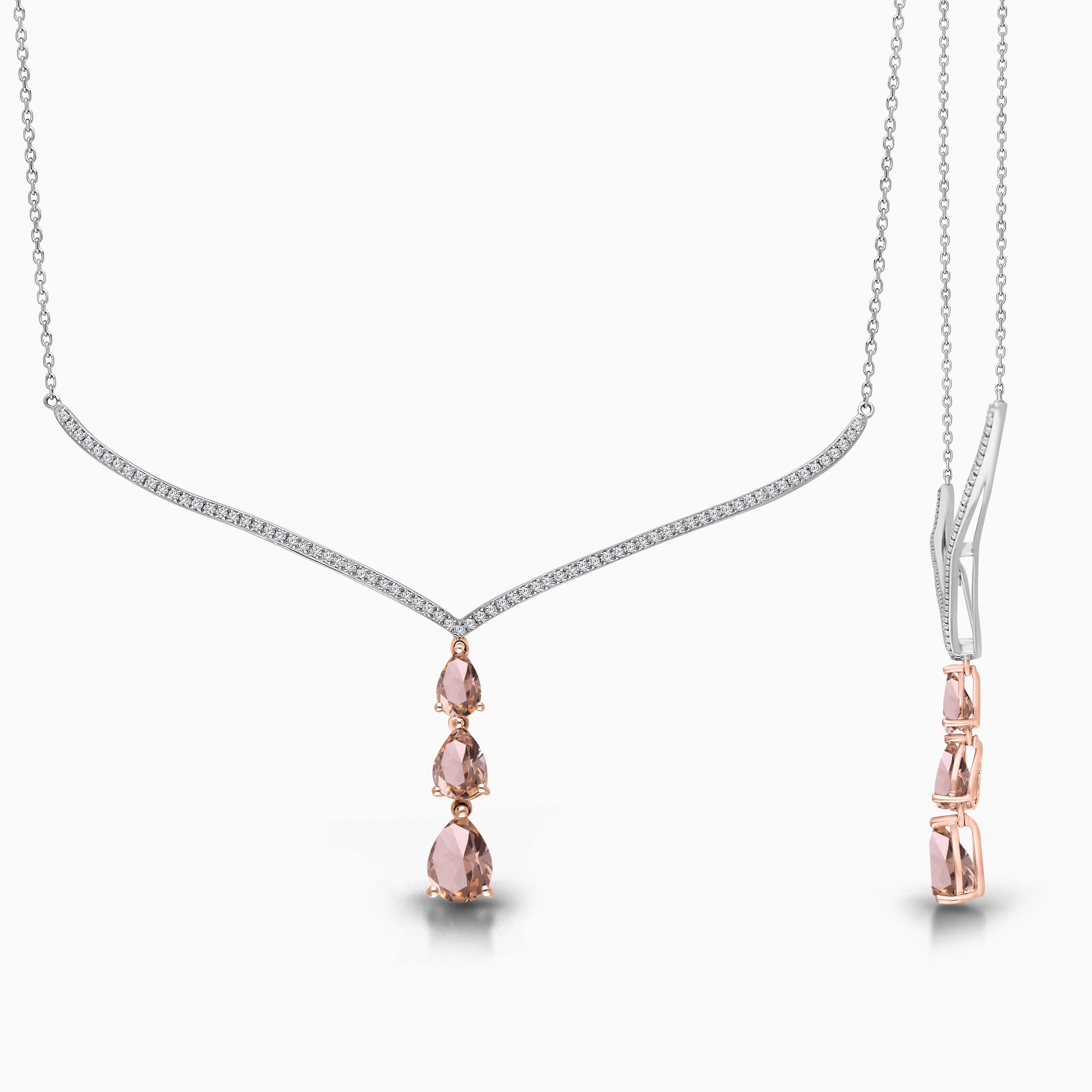 Shimmering Tears Morganite Necklace